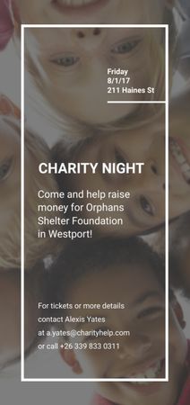 Happy kids in circle on Charity Night Flyer DIN Large Design Template