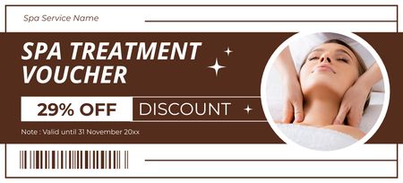 Spa Treatment Voucher Coupon 3.75x8.25in Design Template