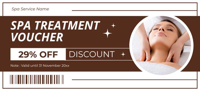 Spa Treatment Voucher Coupon 3.75x8.25inデザインテンプレート