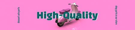 Auto Parts Sale Offer with Pink Scooter Ebay Store Billboardデザインテンプレート