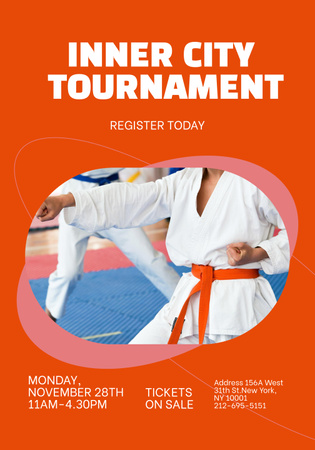 Karate Tournament Announcement Poster 28x40in Design Template