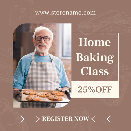 Home Baking Class For Elderly With Discount Animated Post Modelo de Design