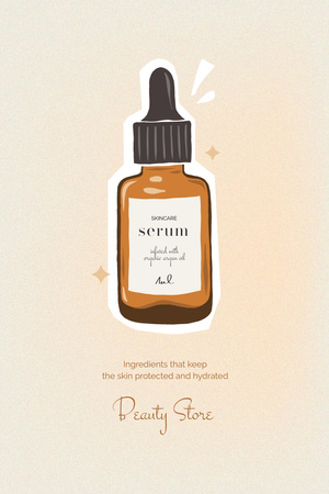 Skincare Offer with Serum Bottle Pinterest Design Template