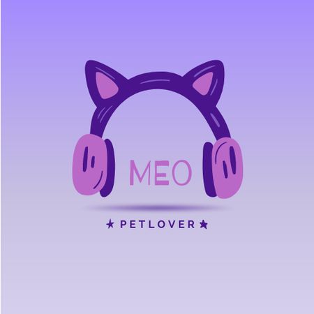 Animal Shelter Ad with Cute Cat's Ears Logo tervezősablon