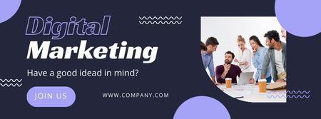 Digital Marketing Purple Facebook cover – шаблон для дизайну