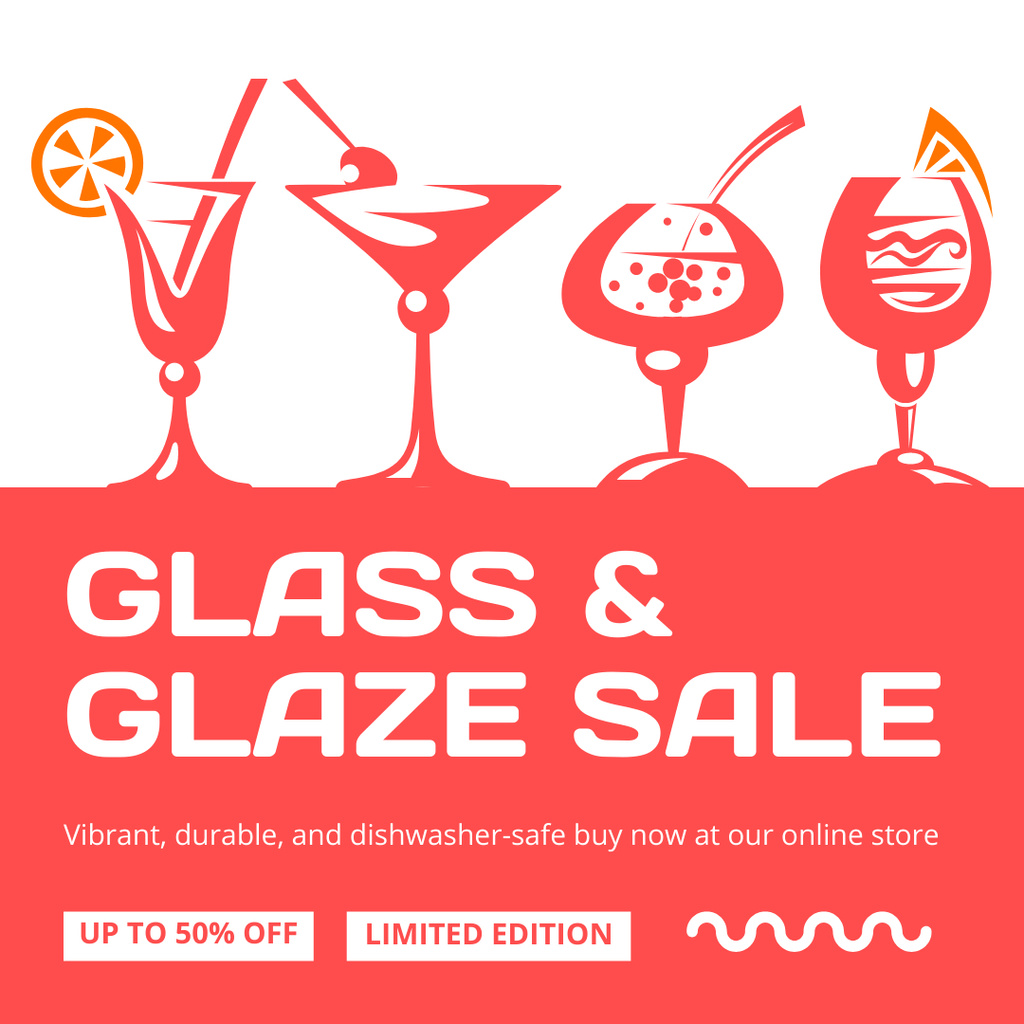 Sale of Glassware Promo Instagram tervezősablon