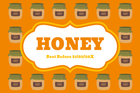 Designvorlage Honigeinzelhandel in Gläsern für Label