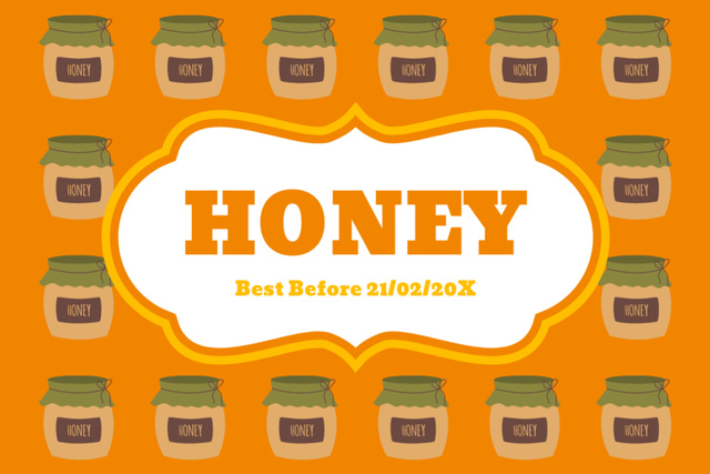 Ontwerpsjabloon van Label van Honey Retail in Jars