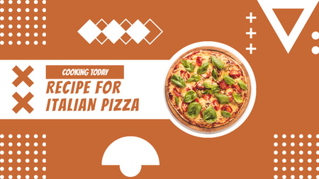 Designvorlage Italienisches Pizza-Rezept mit Basilikum für Youtube Thumbnail