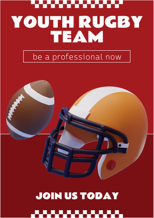 Youth Rugby Club Promotion Poster – шаблон для дизайну