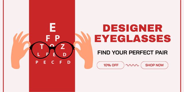Ontwerpsjabloon van Twitter van Ideal Discount Designer Glasses for Improved Vision