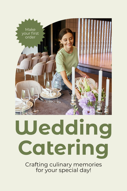Craft Catering for Unforgettable Wedding Banquet Pinterest Design Template