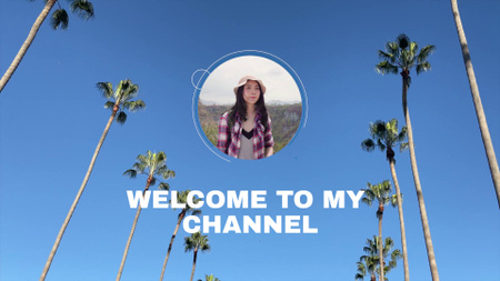 Travel Blogger Channel With Palm Trees View YouTube intro Design Template