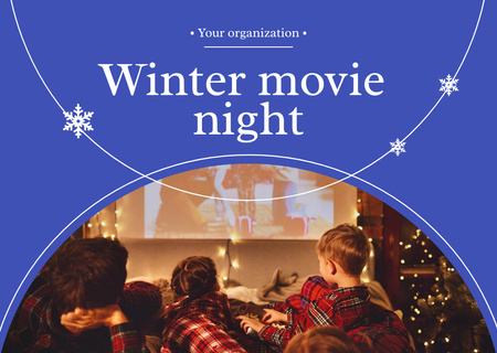 Announcement of winter movie night Card Design Template