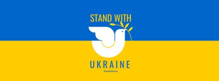 Pigeon with Phrase Stand with Ukraine Facebook cover Design Template