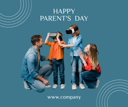 Cute Family on Parents' Day Facebook Design Template