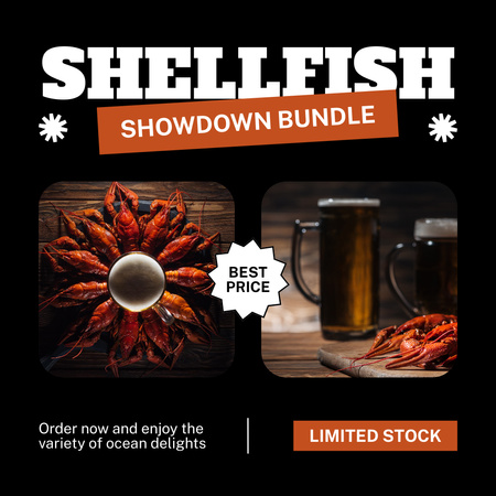 A legjobb ár a kagylóért hirdetés Instagram tervezősablon