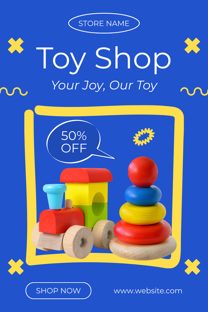 Template di design Discount on Toys for Toddlers Pinterest