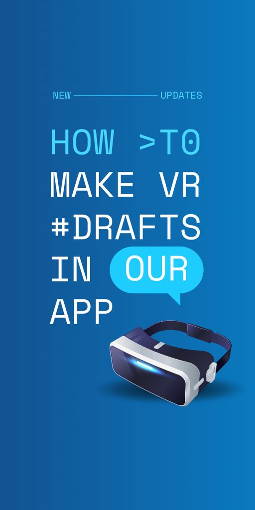 Startup Idea with modern VR equipment Graphic Design Template