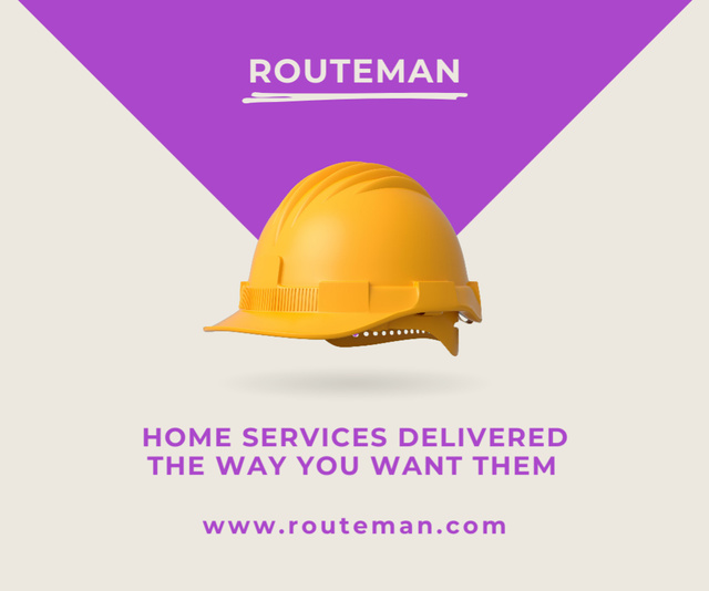 Designvorlage Home Maintenance and Repair Services Ad on Purple für Medium Rectangle