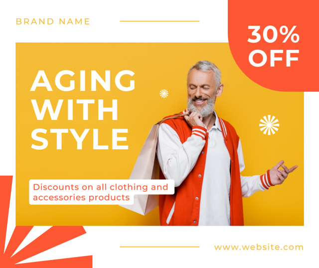 Age-Friendly Accessories And Clothes Sale Offer Facebook Πρότυπο σχεδίασης