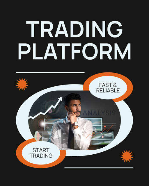 Start Trading Stocks on Fast Platform Instagram Post Vertical tervezősablon