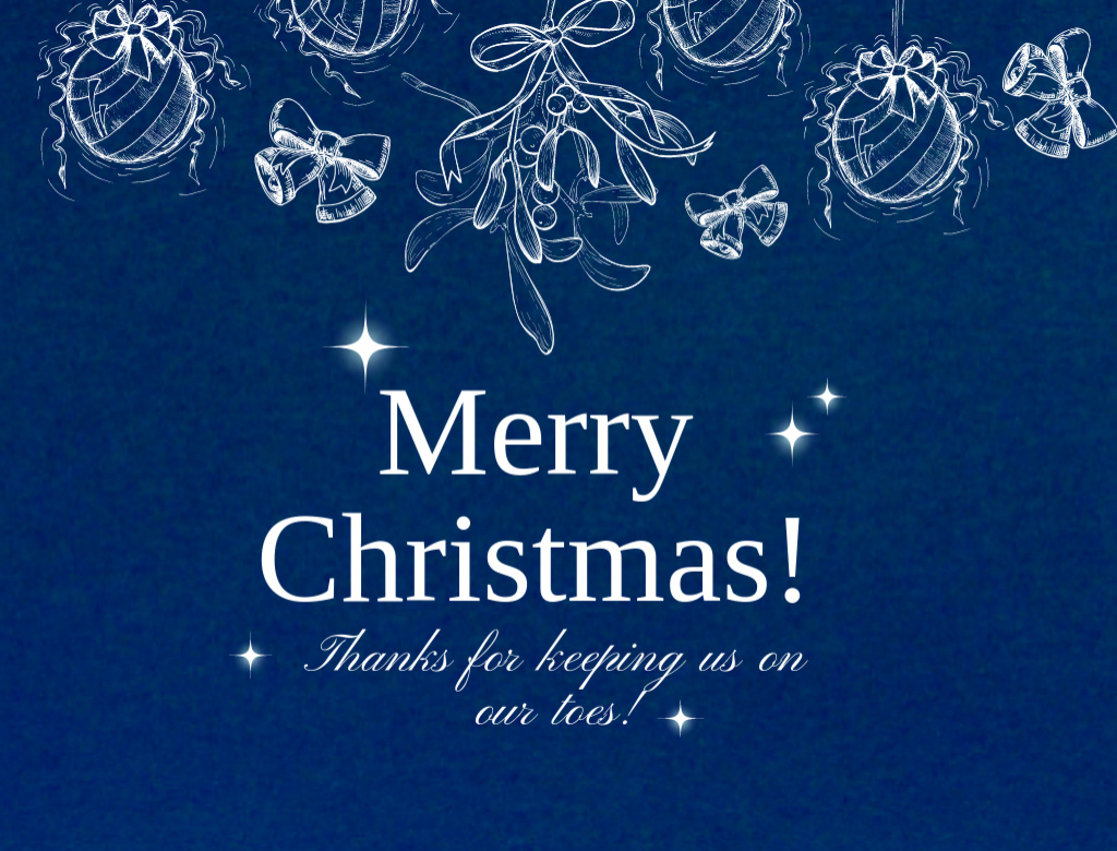 Platilla de diseño Christmas Greeting with Sketch of Decorations Postcard 4.2x5.5in