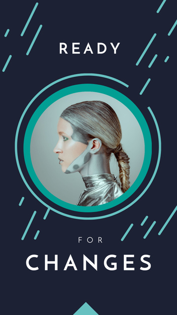 Designvorlage Futuristic android face für Instagram Story