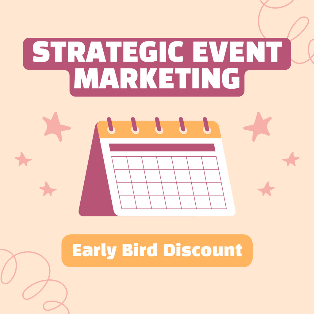 Template di design Marketing Event Strategic on Pink Instagram AD