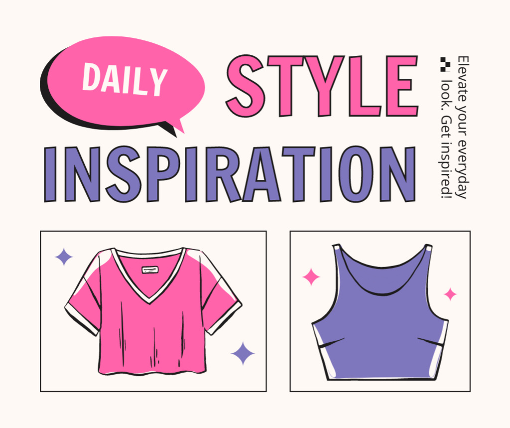Daily Inspiration For Style As Social Media Trend Facebook Šablona návrhu
