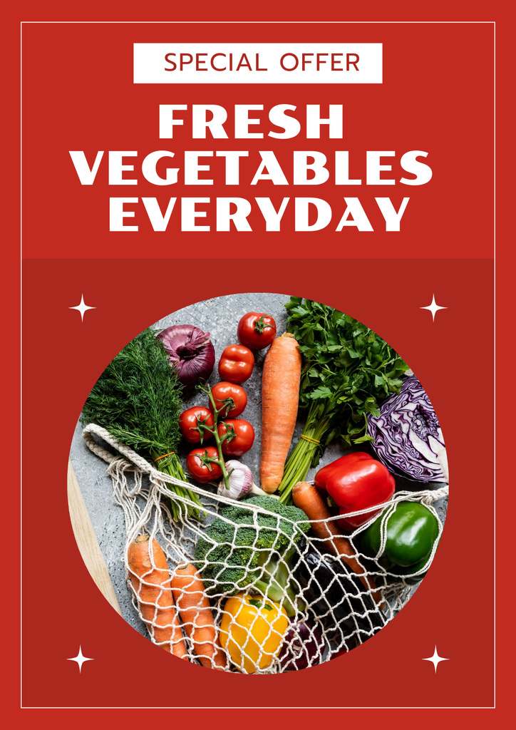 Ontwerpsjabloon van Poster van Daily Fresh Vegetables With Special Price