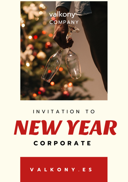 Plantilla de diseño de New Year Corporate Party Invitation Flyer A7 