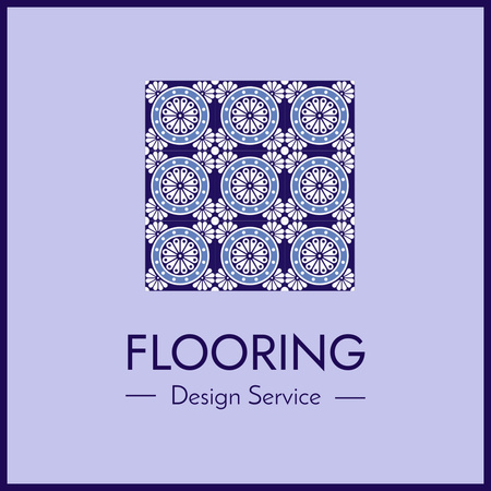 Exquisite Flooring Design With Tiles Service Animated Logo Design Template
