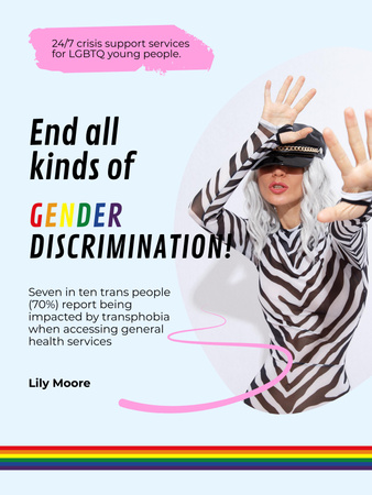 Plantilla de diseño de Gender Discrimination Awareness Poster US 