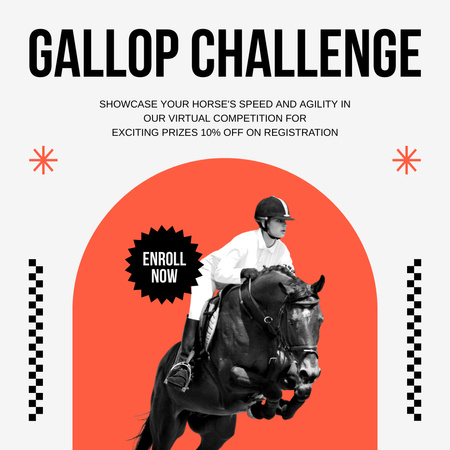 Horse Speed ​​Showcase and Gallop Challenge Instagram Design Template