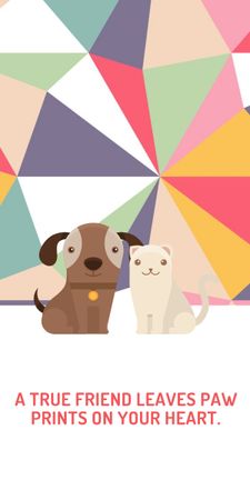 Szablon projektu Pets Quote Cute Dog and Cat Graphic