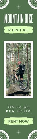 Platilla de diseño Mountain Bike Rent Ad on Green Skyscraper