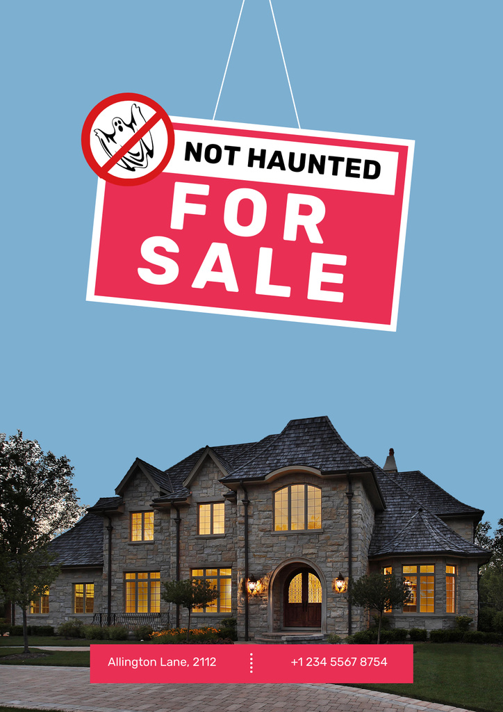 Real Estate Ad with Luxury Mansion Poster – шаблон для дизайну