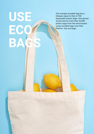 Fresh Lemons in Bag Poster Design Template