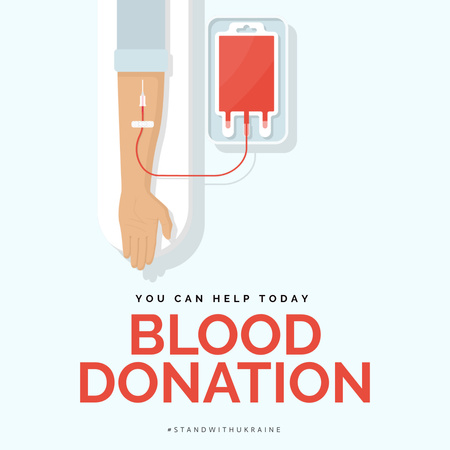 Modèle de visuel Blood Donation in Ukraine - Instagram