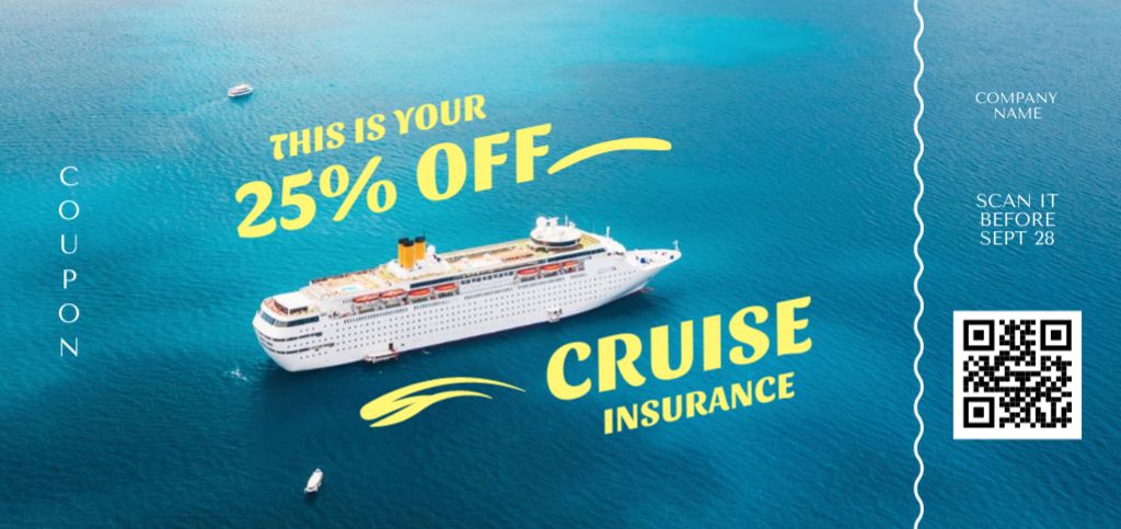 Plantilla de diseño de Cruise Travel Insurance Discount Coupon Din Large 