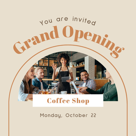 Designvorlage Coffee Shop Grand Opening für Instagram