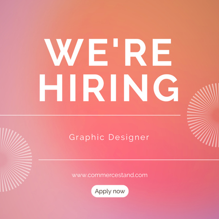 Designvorlage Graphic Designer Vacancy Ad für Instagram