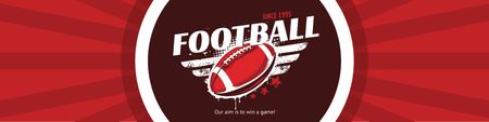 Modèle de visuel Annonce d'événement de football avec ballon en rouge - Twitter