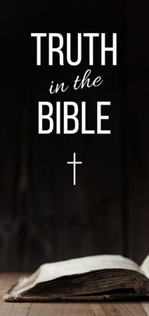 Modèle de visuel Church Invitation with Old Bible on Table - Flyer DIN Large