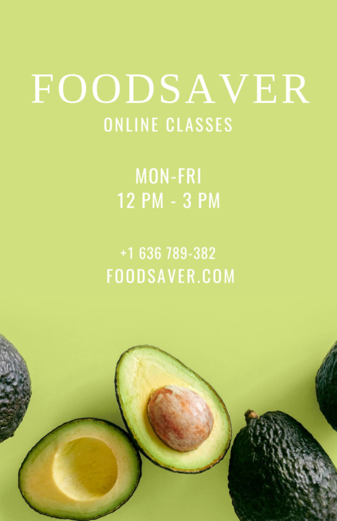 Food Saver Classes With Avocado Invitation 5.5x8.5in tervezősablon