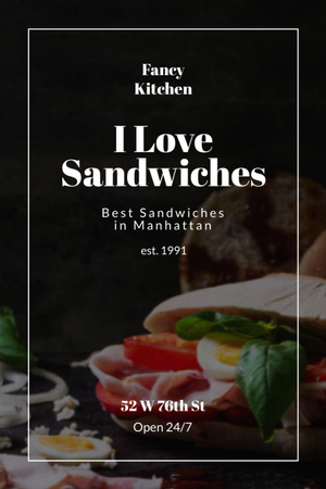 Platilla de diseño Restaurant Ad with Fresh Tasty Sandwiches Flyer 4x6in