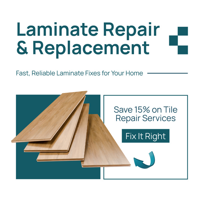 Ontwerpsjabloon van Animated Post van Discounted Laminate Replacement And Repair Service Offer
