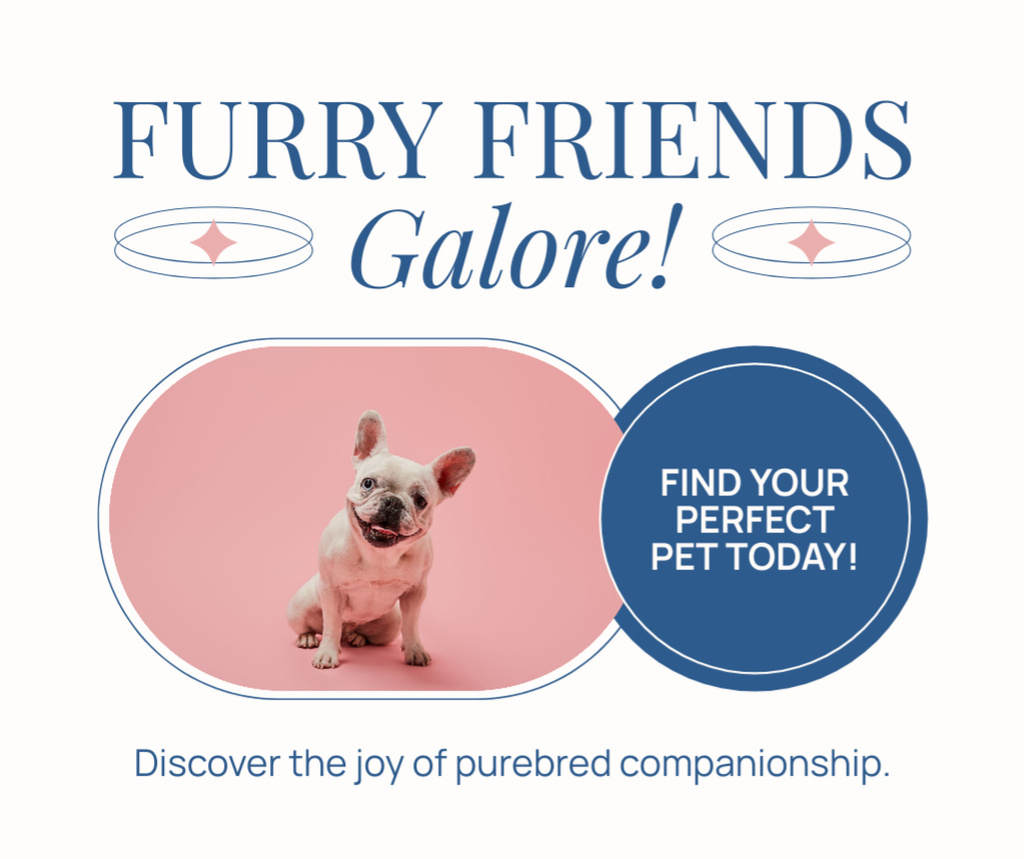 Furry Friends Galore Facebookデザインテンプレート