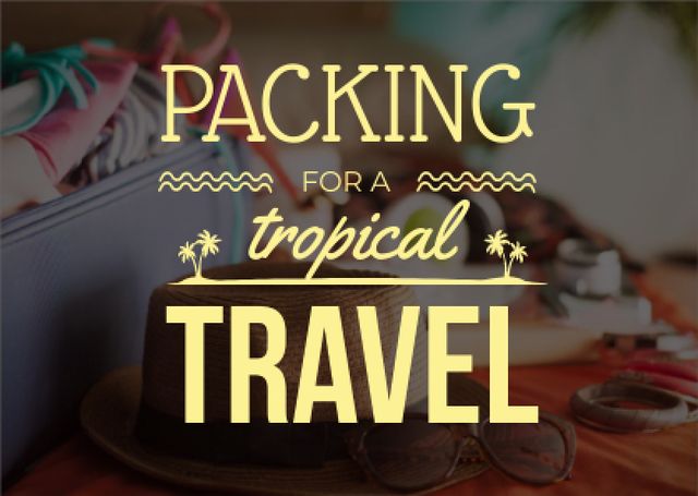 Packing for tropical travel Card Design Template